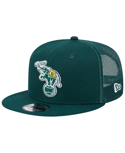New Era Men's  Green Oakland Athletics Cooperstown Collection Team Color Trucker 9fifty Snapback Hat
