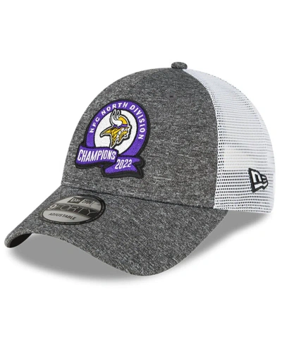 New Era Men's  Heather Gray Minnesota Vikings 2022 Nfc North Division Champions Locker Room 9forty Ad