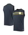 New Era Men's  Heathered Navy Milwaukee Brewers Muscle Tank Top In Heathered Navy