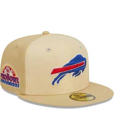 New Era Men's  Khaki Buffalo Bills Raffia Front 59fifty Fitted Hat