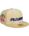 New Era Men's  Khaki Los Angeles Rams Raffia Front 59fifty Fitted Hat In Khaki