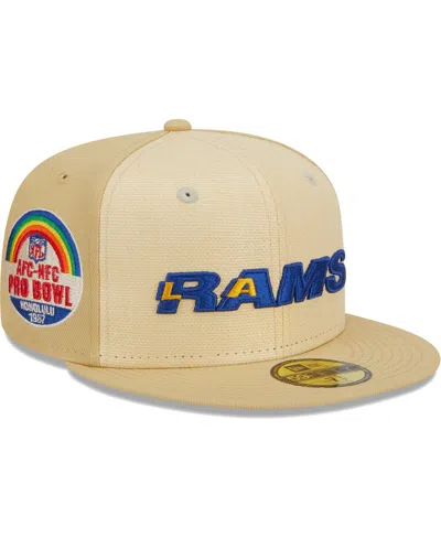 New Era Men's  Khaki Los Angeles Rams Raffia Front 59fifty Fitted Hat
