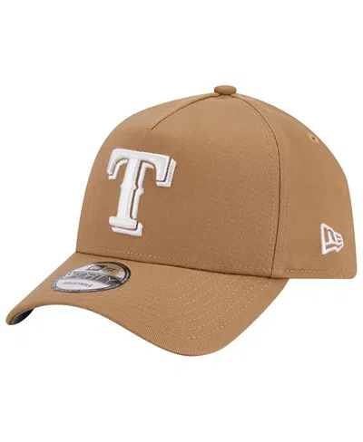 New Era Men's  Khaki Texas Rangers A-frame 9forty Adjustable Hat