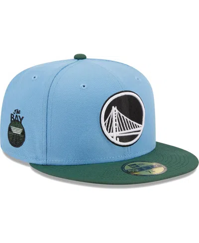 New Era Men's  Light Blue, Green Golden State Warriors Two-tone 59fifty Fitted Hat In Light Blue,green