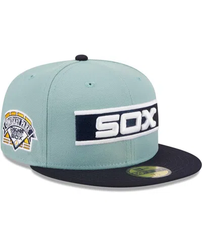 New Era Men's  Light Blue, Navy Chicago White Sox Beach Kiss 59fifty Fitted Hat In Light Blue,navy