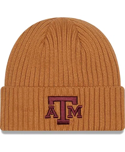 New Era Men's  Light Brown Texas A&m Aggies Core Classic Cuffed Knit Hat