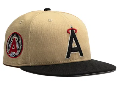 Pre-owned New Era Men's  Los Angeles Angels 25th Anniversary Patch Fitted Hat In Gold/brown