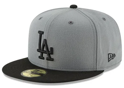 Pre-owned New Era Men's  Los Angeles Dodgers 59fifty Fitted Hat In Dark Gray/black