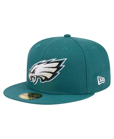 NEW ERA MEN'S NEW ERA MIDNIGHT GREEN PHILADELPHIA EAGLES MAIN 59FIFTY FITTED HAT