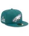 New Era Midnight Green Philadelphia Eagles  Main Patch 59fifty Fitted Hat In Midnight Green