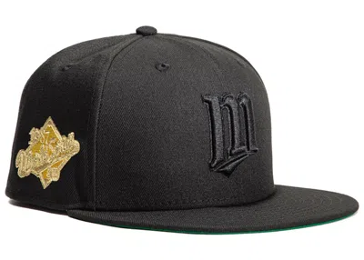 Pre-owned New Era Men's  Minnesota Twins Gold Digger 1987 World Series Patch Hat Club Exclusive 59fifty Fitted  In Black