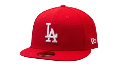 Pre-owned New Era Men's  Mlb Basic Los Angeles Dodgers 59fifty Fitted Baseball Cap In Scarelet Red Red