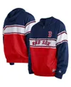 New Era Men's  Navy Boston Red Sox Ripstop Raglan Quarter-zip Hoodie In Navy