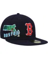 New Era Boston Red Sox Stateview 59fifty Fitted Cap 60296529 - Navy/grey Uv In Navy