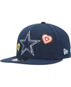 New Era Men's  Navy Dallas Cowboys Chain Stitch Heart 59fifty Fitted Hat In Navy