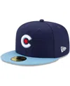 New Era Men's  Navy, Light Blue Chicago Cubs 2021 City Connect 59fifty Fitted Hat In Navy,light Blue