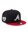 New Era Men's Navy/red Atlanta Braves National Baseball Hall Of Fame Low Profile 59fifty Fitted Hat In Navy,red