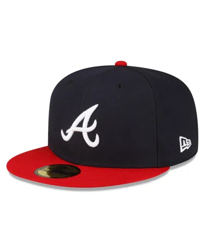 New Era Men's  Navy, Red Atlanta Braves Authentic Collection Replica 59fifty Fitted Hat In Navy,red