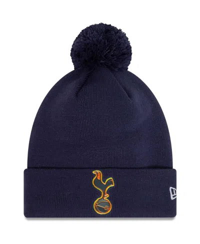 New Era Navy Tottenham Hotspur Iridescent Cuffed Knit Hat With Pom