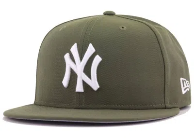 Pre-owned New Era Men's  New York Yankees 59fifty Fitted Hat In Olive