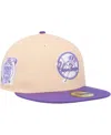 New Era Men's  Peach, Purple New York Yankees Subway Series Side Patch 59fifty Fitted Hat In Peach,purple