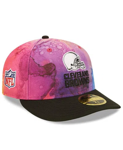 New Era Men's  Pink, Black Cleveland Browns 2022 Nfl Crucial Catch Low Profile 59fifty Fitted Hat In Pink,black