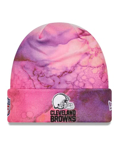 New Era Men's  Pink Cleveland Browns 2022 Nfl Crucial Catch Knit Hat