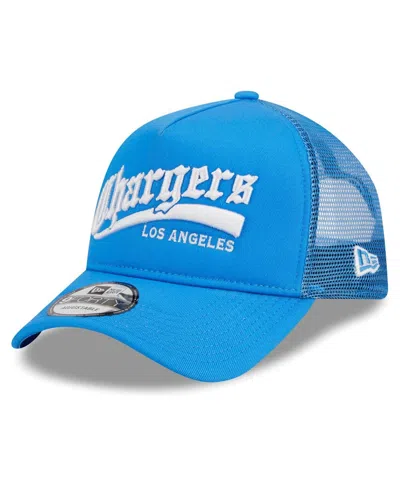 New Era Men's  Powder Blue Los Angeles Chargers Caliber Trucker 9forty Adjustable Hat
