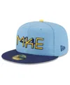 New Era Men's  Powder Blue Milwaukee Brewers City Connect 59fifty Fitted Hat In Powder Blue