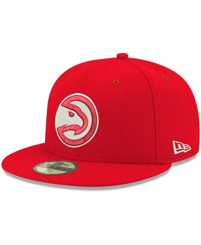 New Era Men's  Red Atlanta Hawks Official Team Color 59fifty Fitted Hat