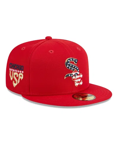 New Era Men's  Red Chicago White Sox 2023 Fourth Of July Low Profile 59fifty Fitted Hat