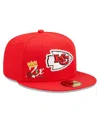 New Era Men's  Red Kansas City Chiefs Crown 2x Super Bowl Champions 59fifty Fitted Hat In Red