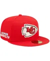 New Era Men's  Red Kansas City Chiefs Super Bowl Iv Pop Sweat 59fifty Fitted Hat In Red