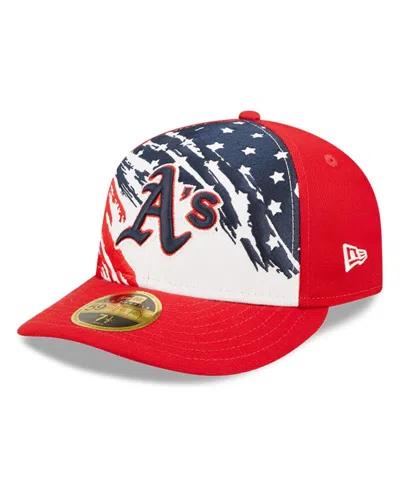 NEW ERA MEN'S NEW ERA RED OAKLAND ATHLETICS 2022 4TH OF JULY LOW PROFILE 59FIFTY FITTED HAT