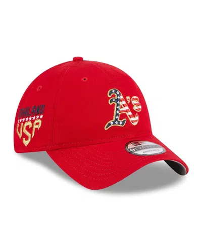 New Era Men's  Red Oakland Athletics 2023 Fourth Of July 9twenty Adjustable Hat