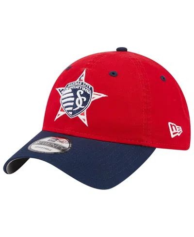 New Era Men's  Red Sporting Kansas City Americana 9twenty Adjustable Hat