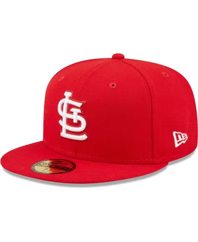 New Era Men's  Red St. Louis Cardinals Logo White 59fifty Fitted Hat