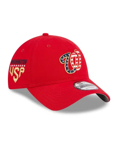 New Era Men's  Red Washington Nationals 2023 Fourth Of July 9twenty Adjustable Hat
