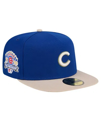 New Era Men's  Royal Chicago Cubs Canvas A-frame 59fifty Fitted Hat