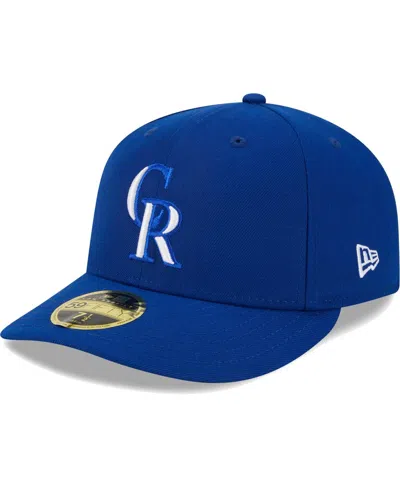 New Era Men's  Royal Colorado Rockies White Logo Low Profile 59fifty Fitted Hat