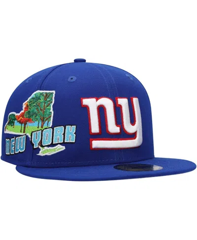 New Era Men's  Royal New York Giants State View 59fifty Fitted Hat