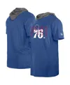 NEW ERA MEN'S NEW ERA ROYAL PHILADELPHIA 76ERS ACTIVE HOODIE T-SHIRT