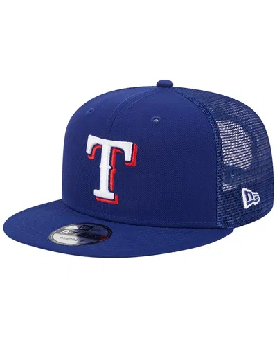 New Era Men's  Royal Texas Rangers Team Color Trucker 9fifty Snapback Hat