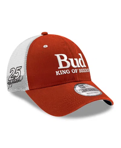New Era Men's  Scarlet Hendrick Motorsports Budweiser 9forty Adjustable Trucker Hat