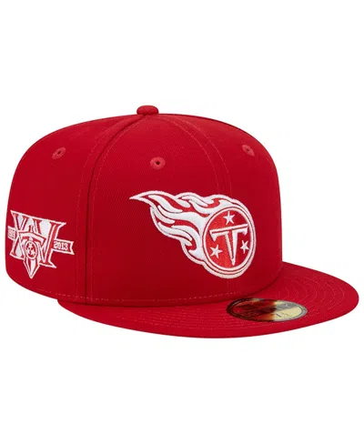 New Era Men's  Scarlet Tennessee Titans 15 Years Main Patch 59fifty Fitted Hat
