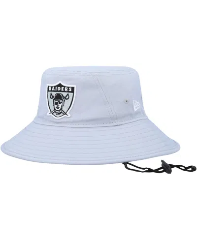 New Era Men's  Silver Las Vegas Raiders Main Bucket Hat
