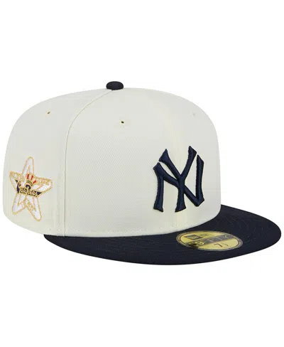 New Era Men's  Stone And Navy New York Yankees Retro 59fifty Fitted Hat In Stone,navy
