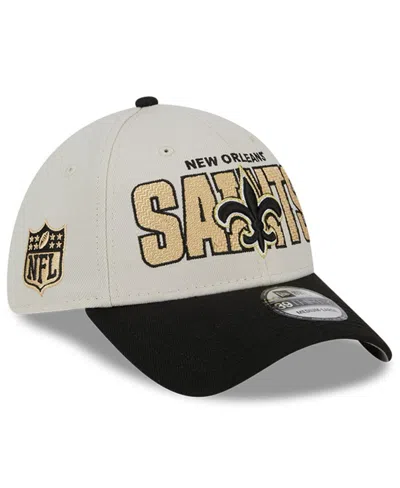 New Era Men's  Stone, Black New Orleans Saints 2023 Nfl Draft 9forty Adjustable Hat In Stone,black