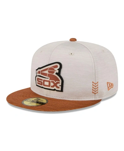 New Era Men's  Stone, Brown Chicago White Sox 2024 Clubhouse 59fifty Fitted Hat In Stone,brown