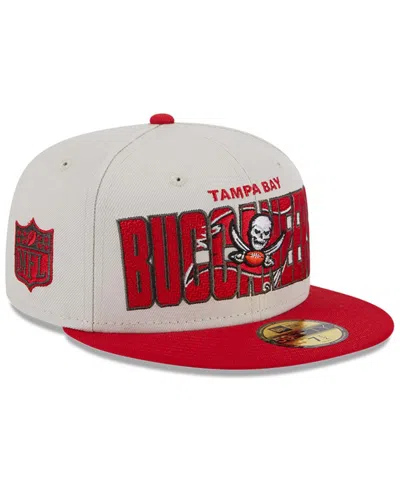 New Era Men's  Stone, Red Tampa Bay Buccaneers 2023 Nfl Draft On Stage 59fifty Fitted Hat In Stone,red